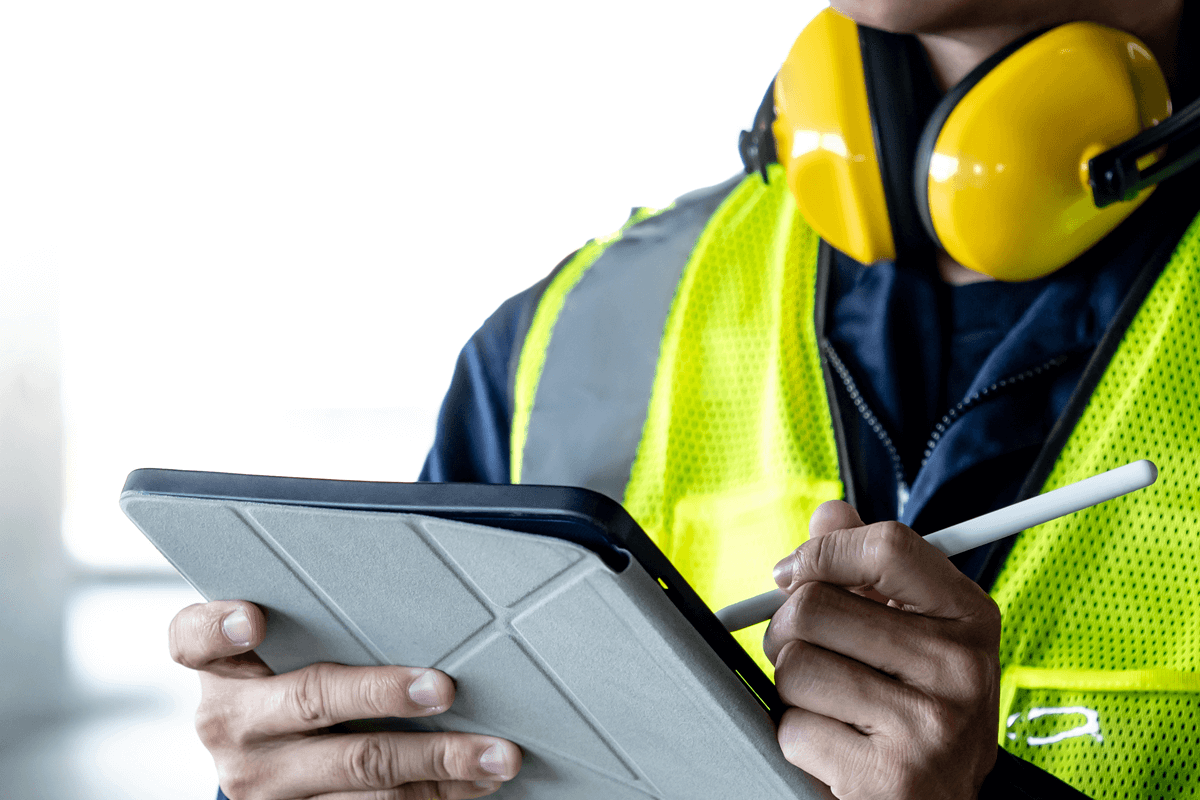 site manager doing survey